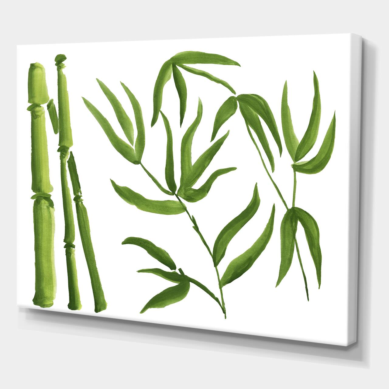 Designart - Bamboo Branches In The Forest IV - Tropical Canvas Wall Art Print